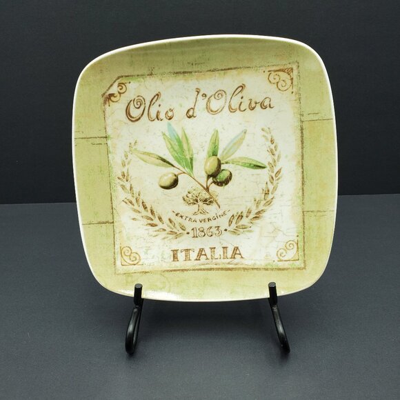 Pfaltzgraff Olives Appetizer Snack Canape Plates Italian Themed Plates - Picture 5 of 7